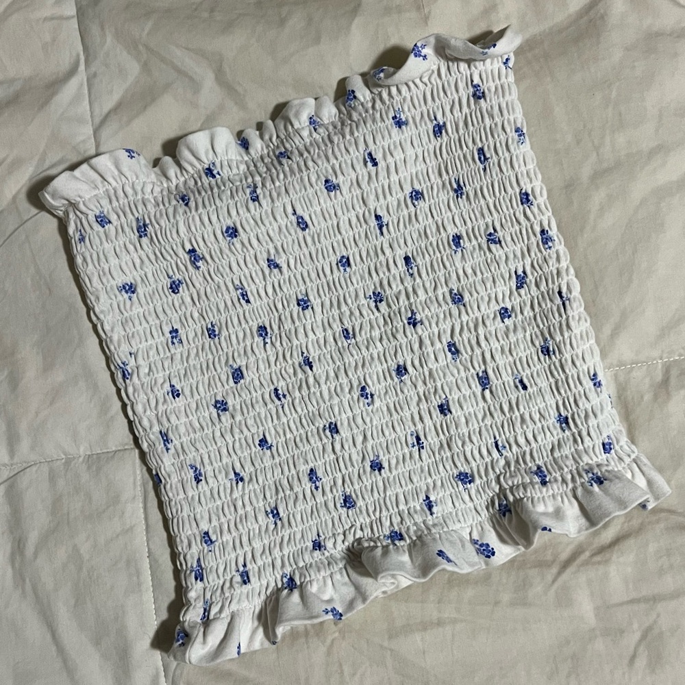 H&M White & Blue Tube Top